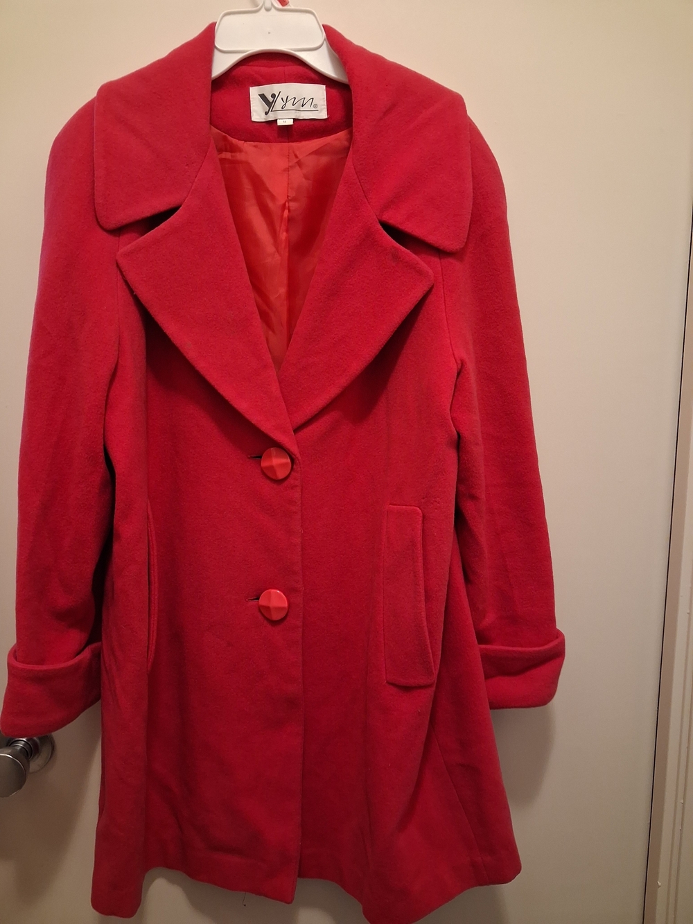 Red Women's Wool Blend Coat